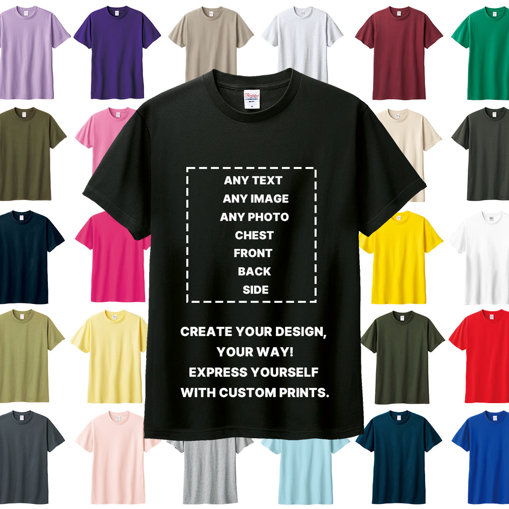 Personalized Cotton T Shirt Custom Short Sleeve Tee Text Logo Image Photo Print
