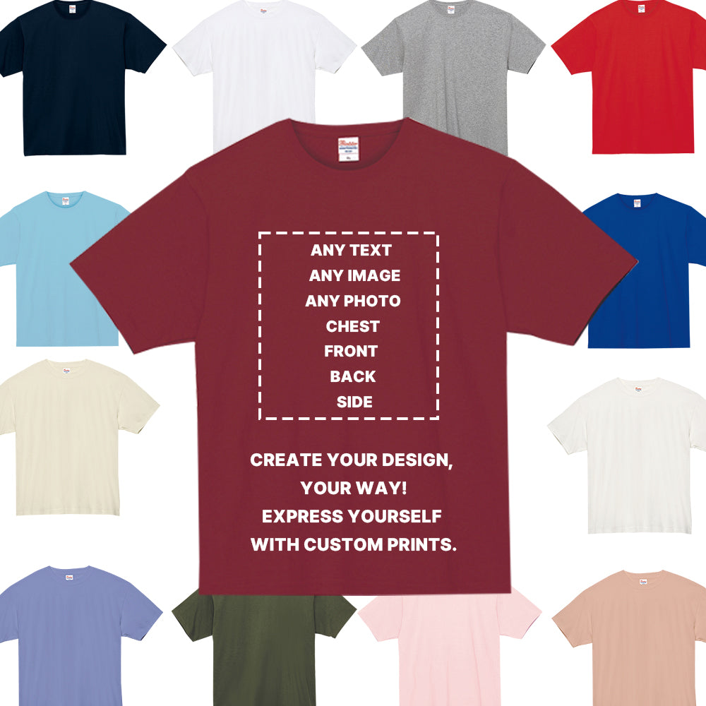 Custom Heavyweight Cotton T Shirt Custom Short Sleeve Text Logo Image Photo Print