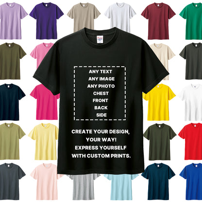 Personalized Cotton T Shirt Custom Short Sleeve Tee Text Logo Image Photo Print